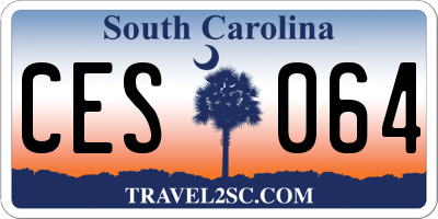 SC license plate CES064