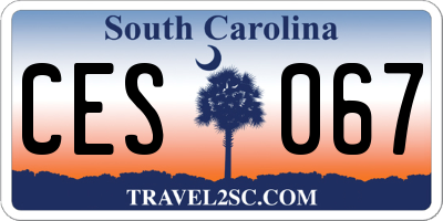 SC license plate CES067