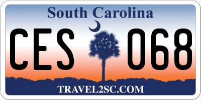 SC license plate CES068