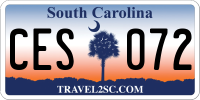 SC license plate CES072