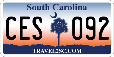 SC license plate CES092