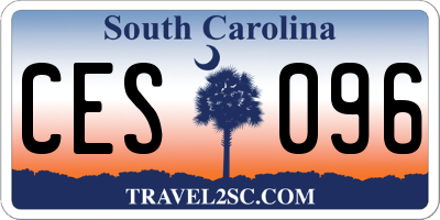 SC license plate CES096