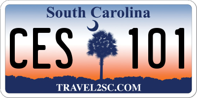 SC license plate CES101