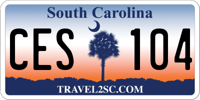 SC license plate CES104