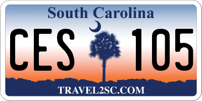 SC license plate CES105