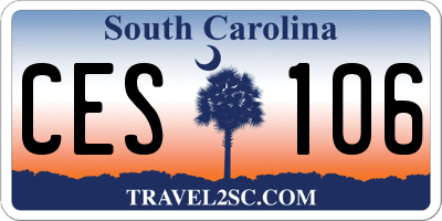 SC license plate CES106
