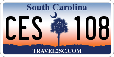 SC license plate CES108