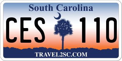 SC license plate CES110