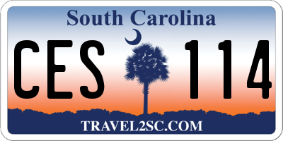 SC license plate CES114