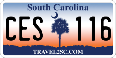 SC license plate CES116