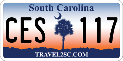 SC license plate CES117