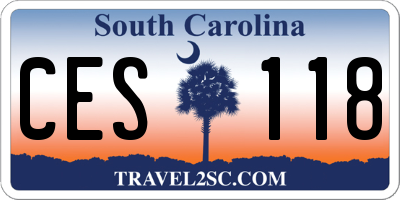 SC license plate CES118