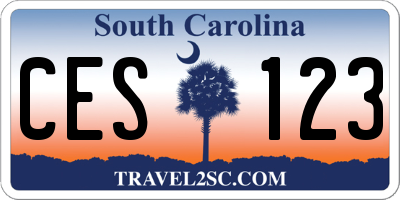 SC license plate CES123