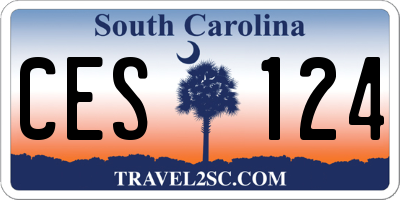SC license plate CES124