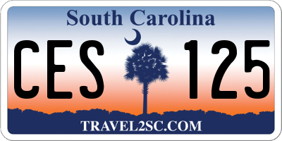 SC license plate CES125