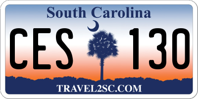 SC license plate CES130
