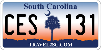 SC license plate CES131