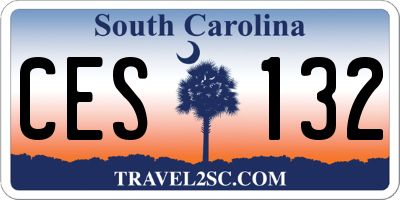 SC license plate CES132