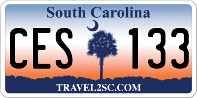 SC license plate CES133