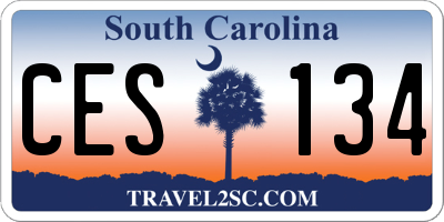 SC license plate CES134