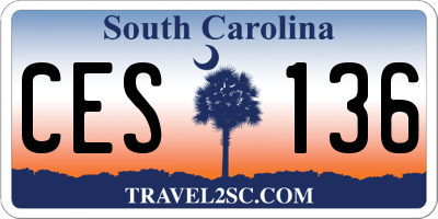 SC license plate CES136