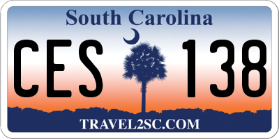 SC license plate CES138