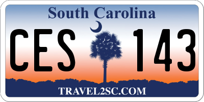 SC license plate CES143
