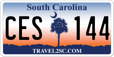 SC license plate CES144
