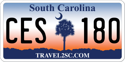 SC license plate CES180