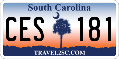 SC license plate CES181