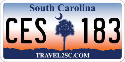 SC license plate CES183