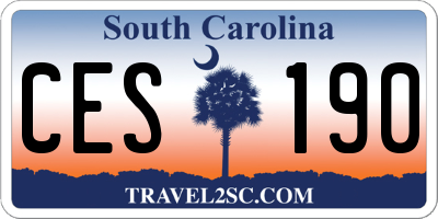 SC license plate CES190