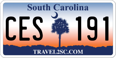 SC license plate CES191