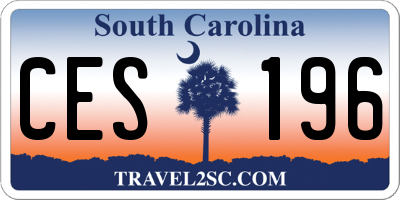 SC license plate CES196