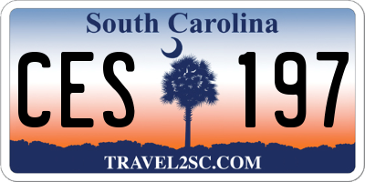 SC license plate CES197