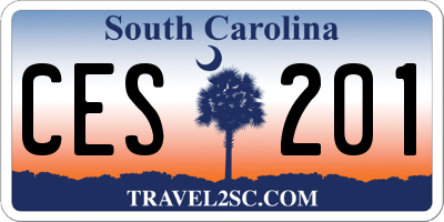 SC license plate CES201