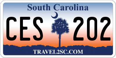 SC license plate CES202