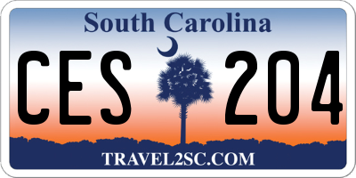 SC license plate CES204