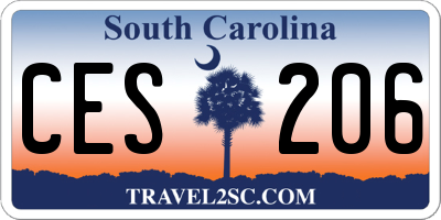 SC license plate CES206