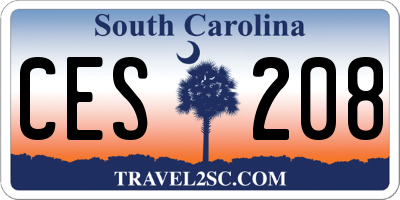 SC license plate CES208