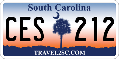 SC license plate CES212