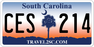 SC license plate CES214