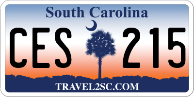 SC license plate CES215