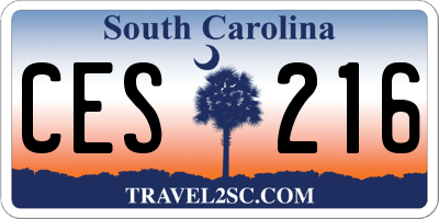 SC license plate CES216