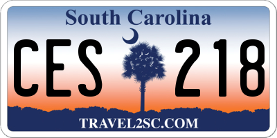 SC license plate CES218
