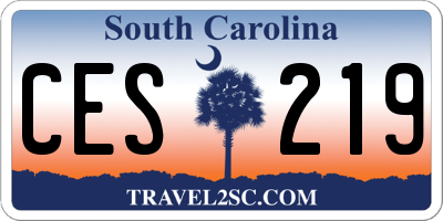 SC license plate CES219