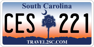 SC license plate CES221
