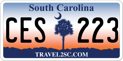 SC license plate CES223