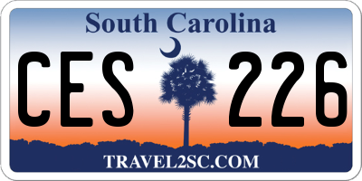 SC license plate CES226