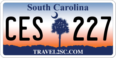 SC license plate CES227